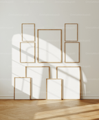 9 Vertical 5x7 Frames Mockup With Sunlight