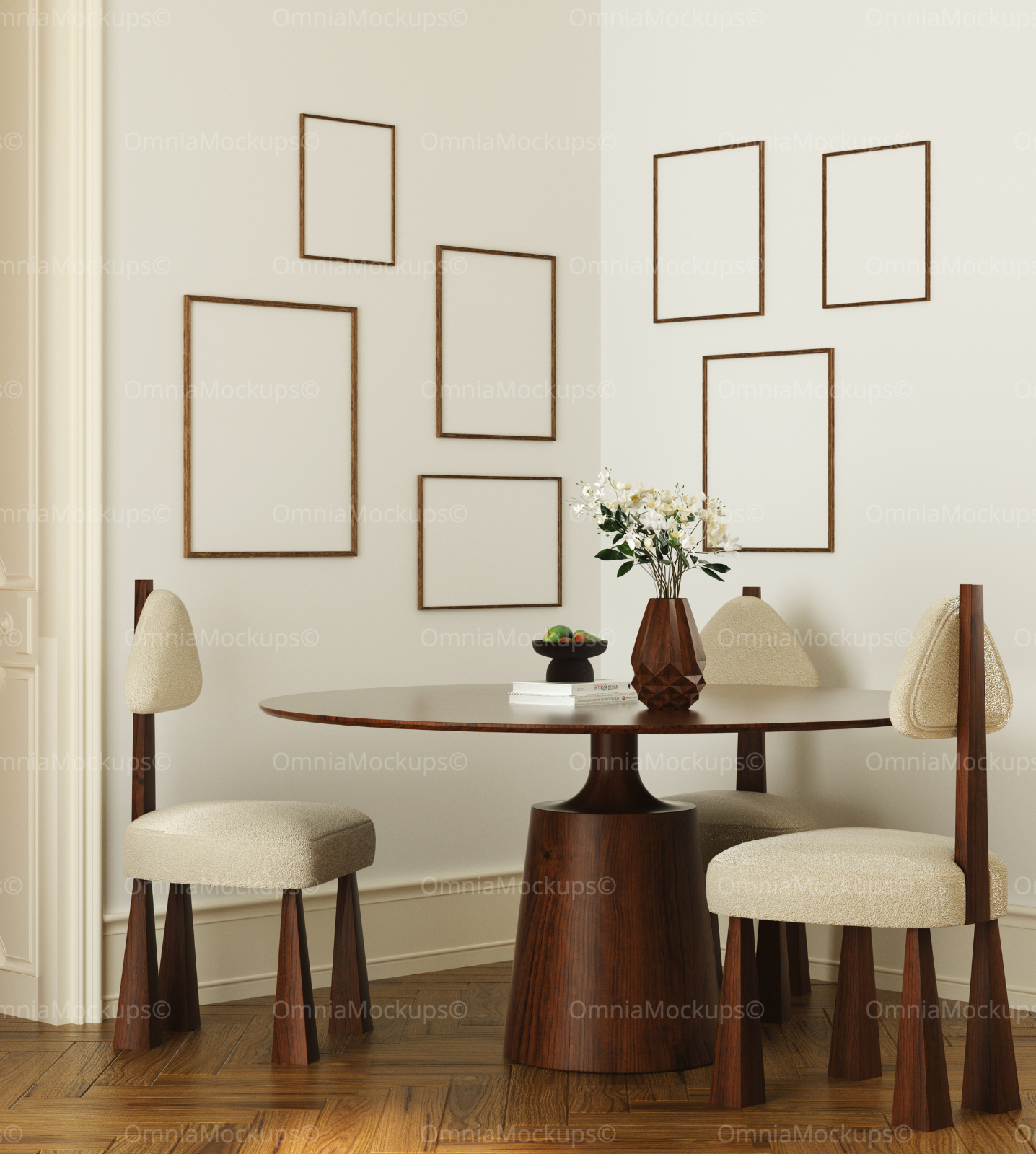 7 Dining Table 5x7 Frames Mockup
