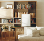 Vertical 3x4 Living Room Frame Mockup With Sunlight