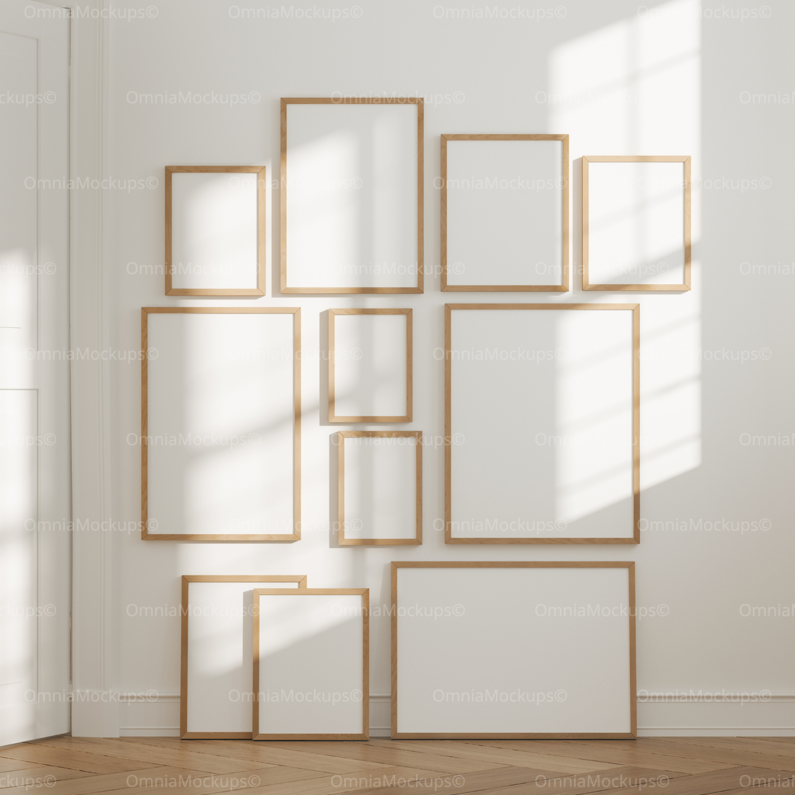 11 Frames Mockup With Sunlight