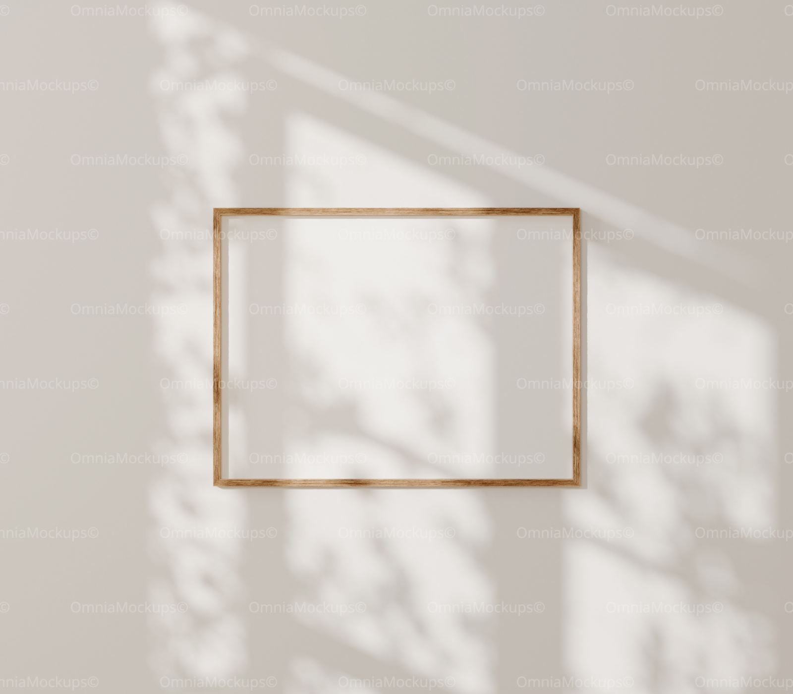 Horizontal 4x3 Wall Frame Mockup With Sunlight