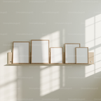 5 Vertical 3x4 Frames Mockup With Sunlight