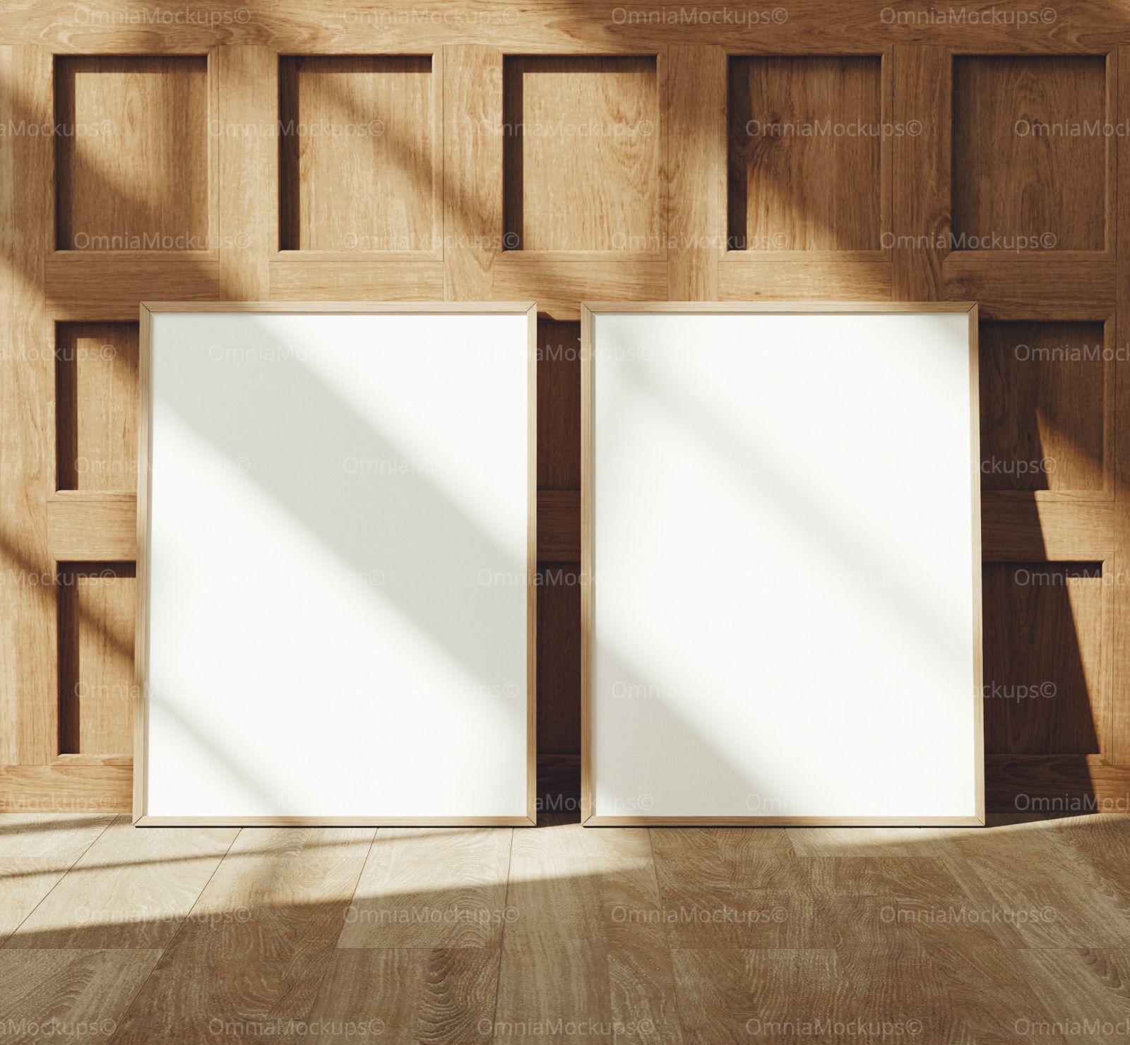 2 Vertical 3x4 Frames Mockup With Sunlight