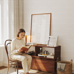 Vertical 3x4 Frame Mockup With Reflection And With Person