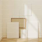 5 Vertical 3x4 Posters Mockup With Sunlight