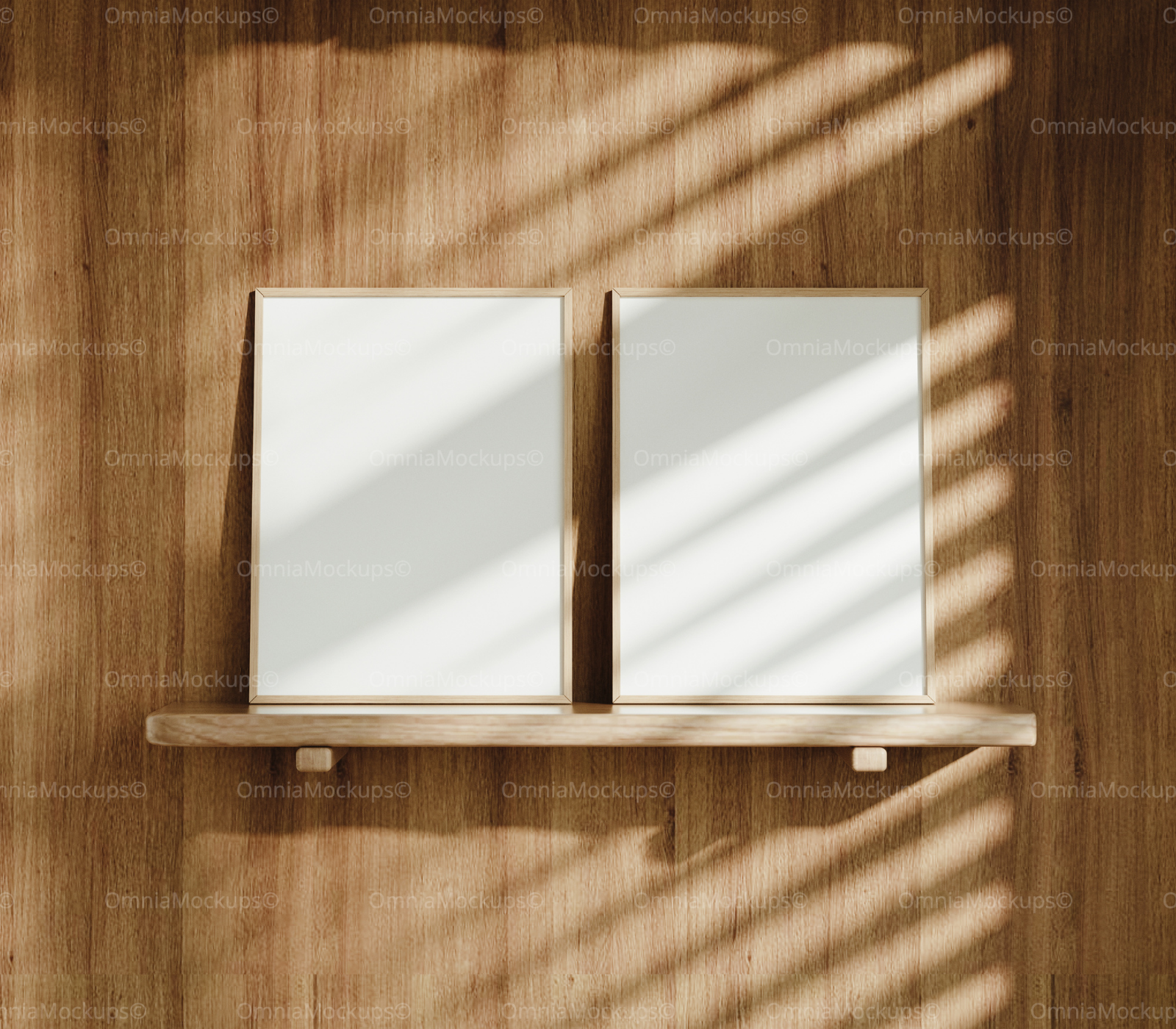 2 Vertical 3x4 Frames Mockup With Sunlight
