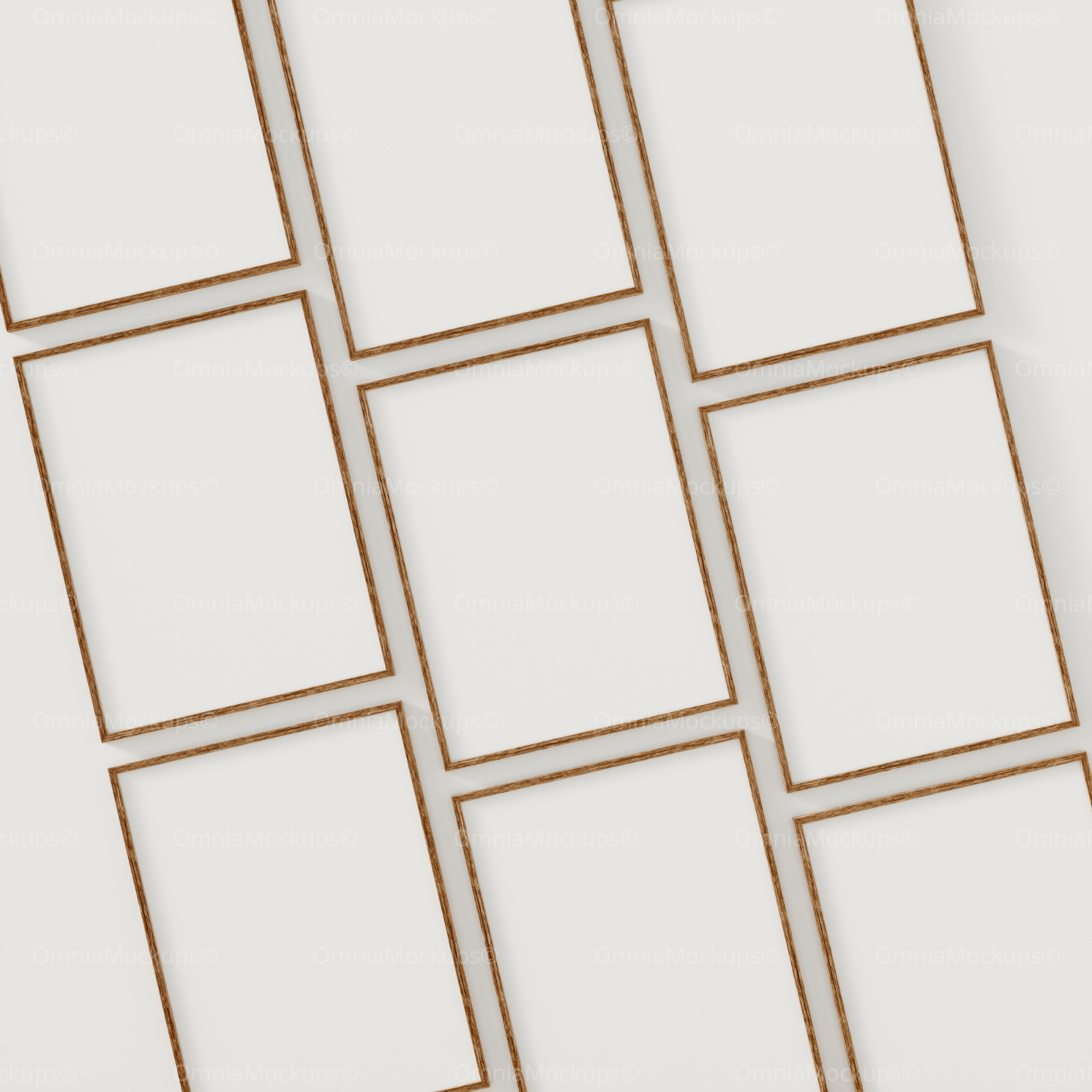 9 Vertical 3x4 Frames Mockup