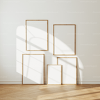 5 Vertical 5x7 Frames Mockup With Sunlight