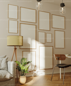 11 Wall Gallery 5x7 Frames Mockup With Sunlight
