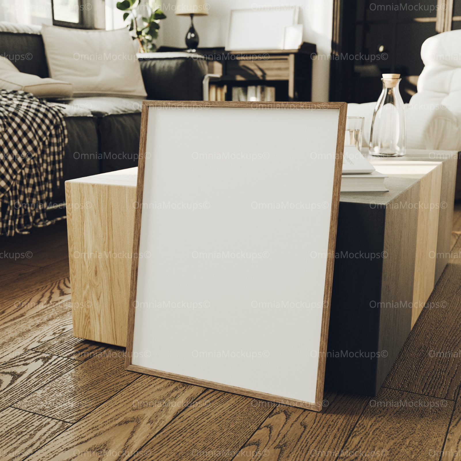Vertical 3x4 Living Room Frame Mockup