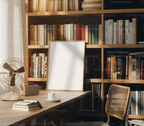 Vertical 3x4 Library Frame Mockup With Sunlight