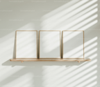 3 Vertical 3x4 Frames Mockup With Sunlight