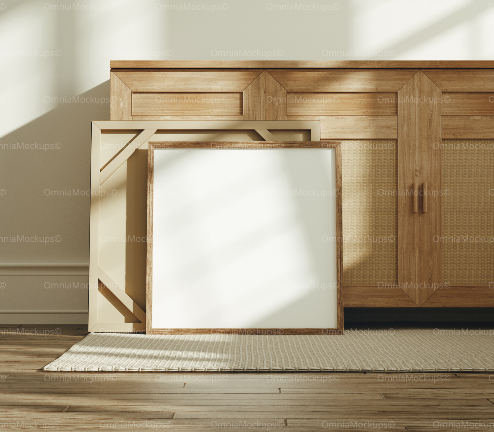 Square Frame Mockup With Sunlight