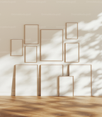 10 Vertical 5x7 Frames Mockup With Sunlight