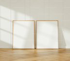 2 Vertical 3x4 Frames Mockup With Sunlight