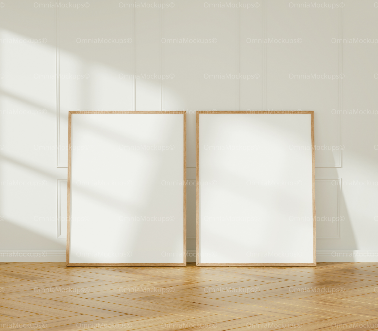 2 Vertical 3x4 Frames Mockup With Sunlight