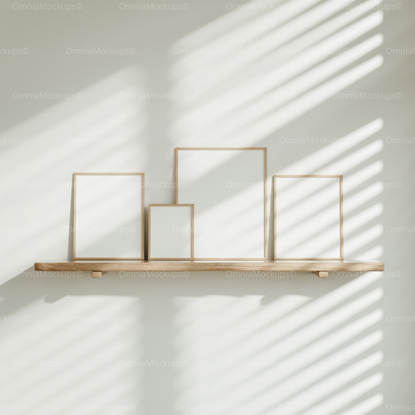 4 Vertical 8x10 Frames Mockup With Sunlight
