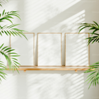 3 Vertical 5x7 Frames Mockup With Sunlight