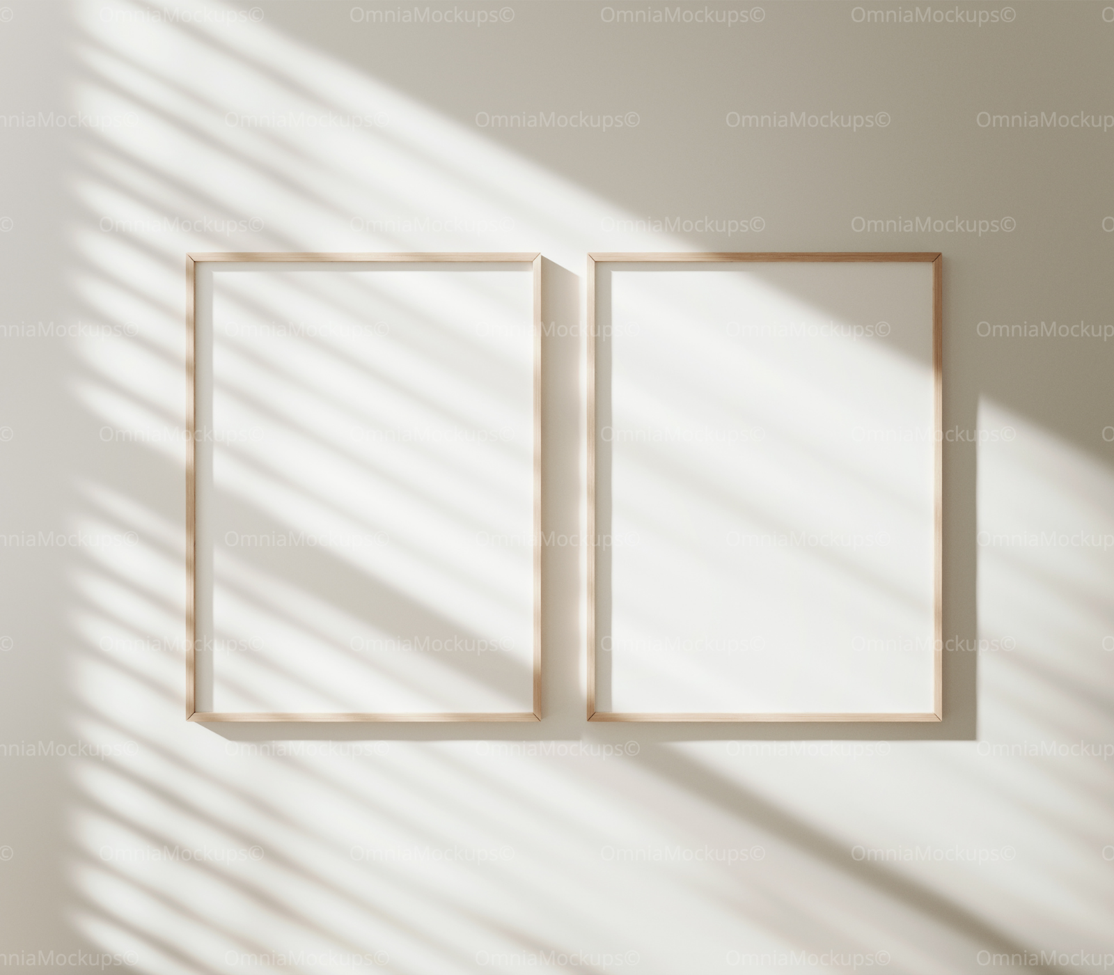 2 Vertical 3x4 Wall Frames Mockup With Sunlight