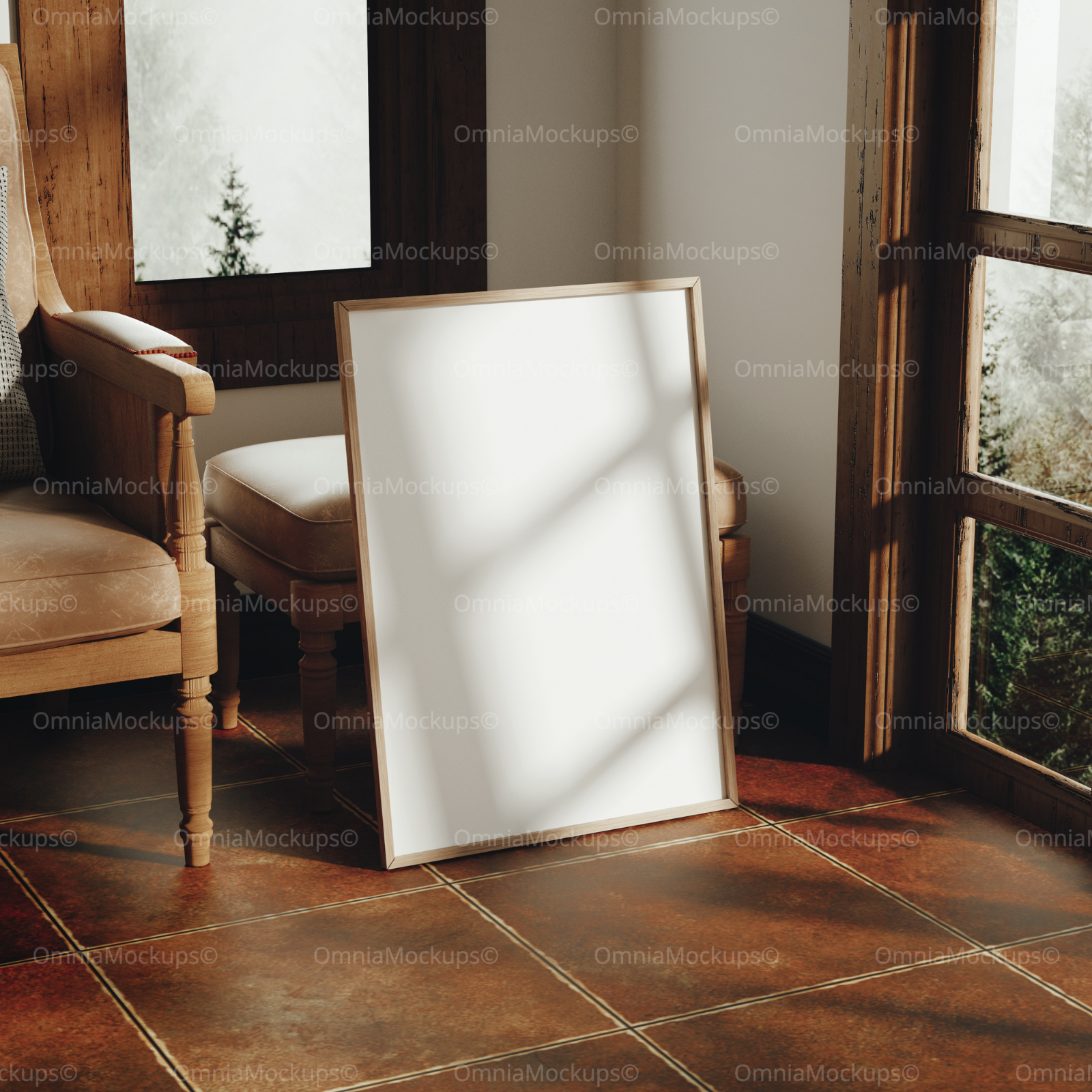 Vertical 5x7 Frame Mockup With Sunlight