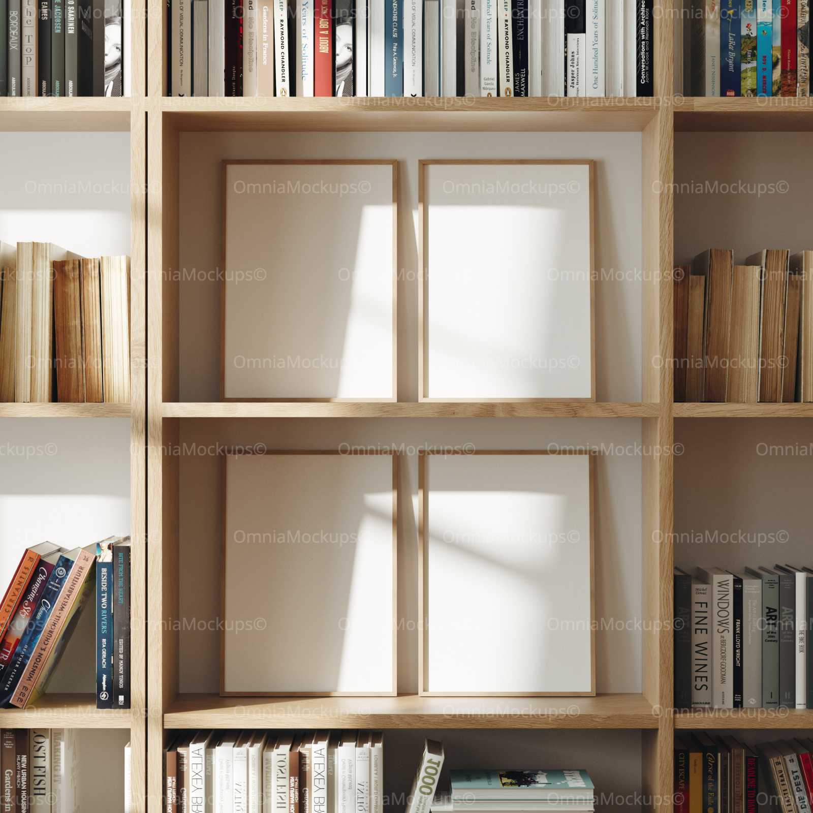 4 Vertical A Series Frames Mockup With Sunlight