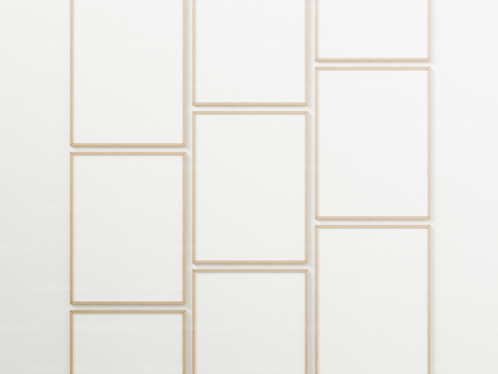 9 Vertical 3x4 Frames Mockup