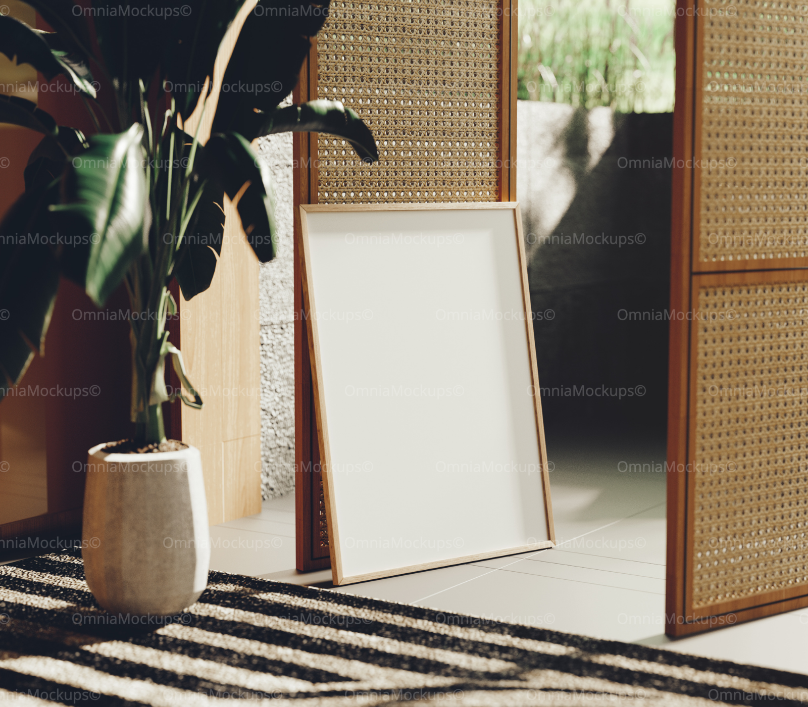 Vertical 3x4 Frame Mockup With Sunlight