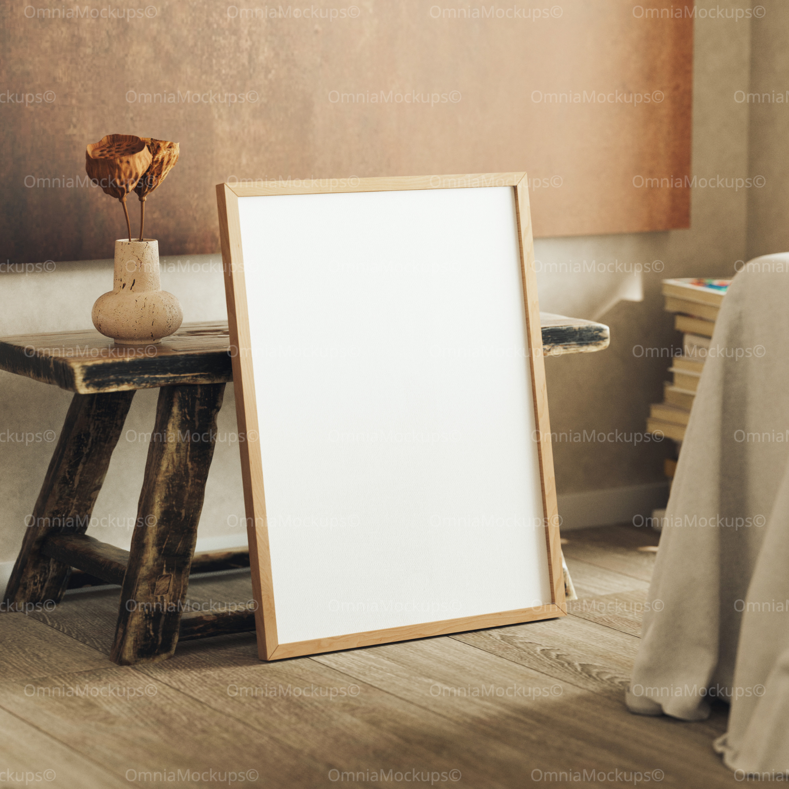 Vertical 3x4 Frame Mockup With Reflection