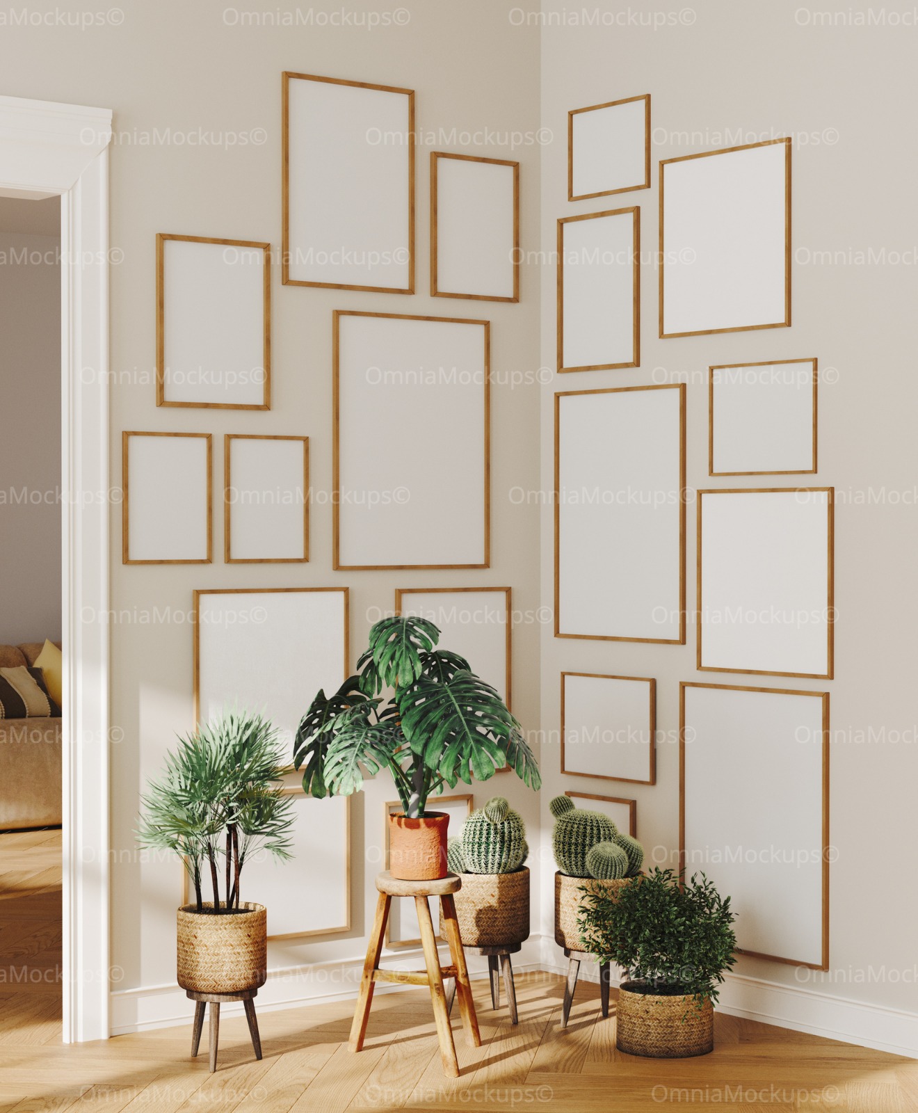 19 Wall Gallery Frames Mockup