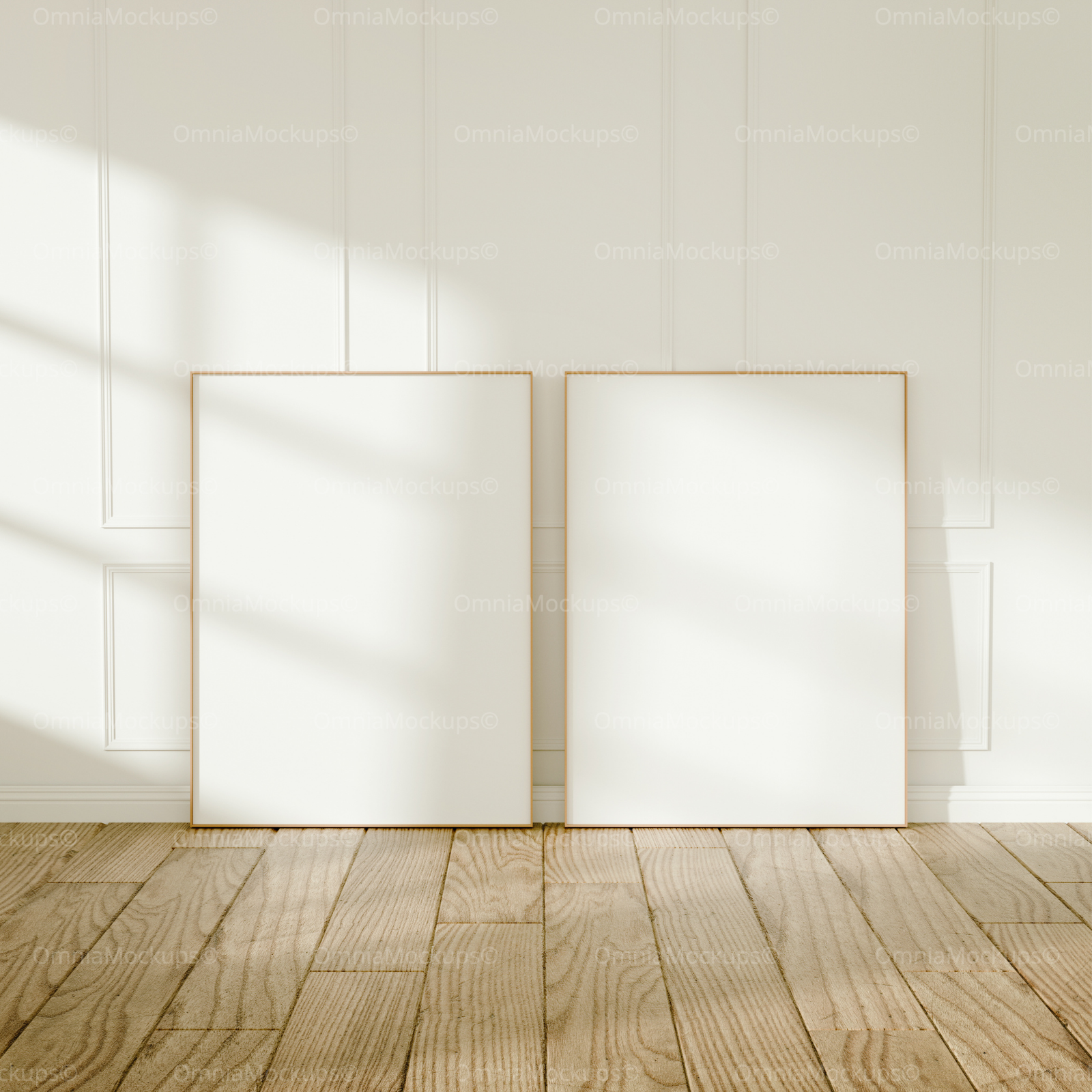 2 Vertical 3x4 Frames Mockup With Sunlight