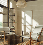 Vertical 3x4 Wall Frame Mockup With Sunlight