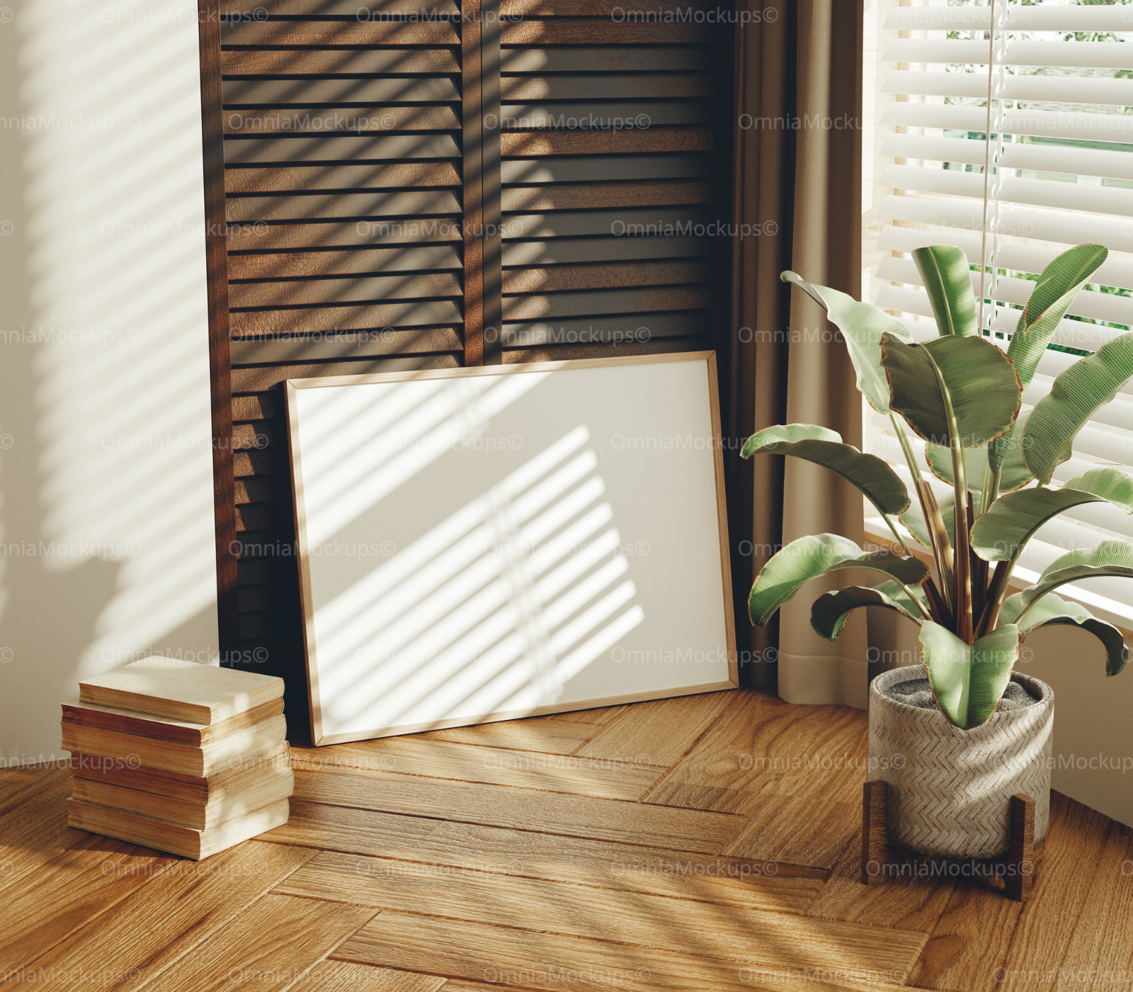 Horizontal 4x3 Frame Mockup With Sunlight