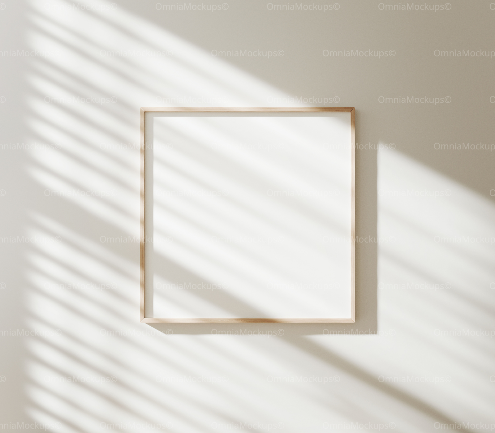 Square Wall Frame Mockup With Sunlight