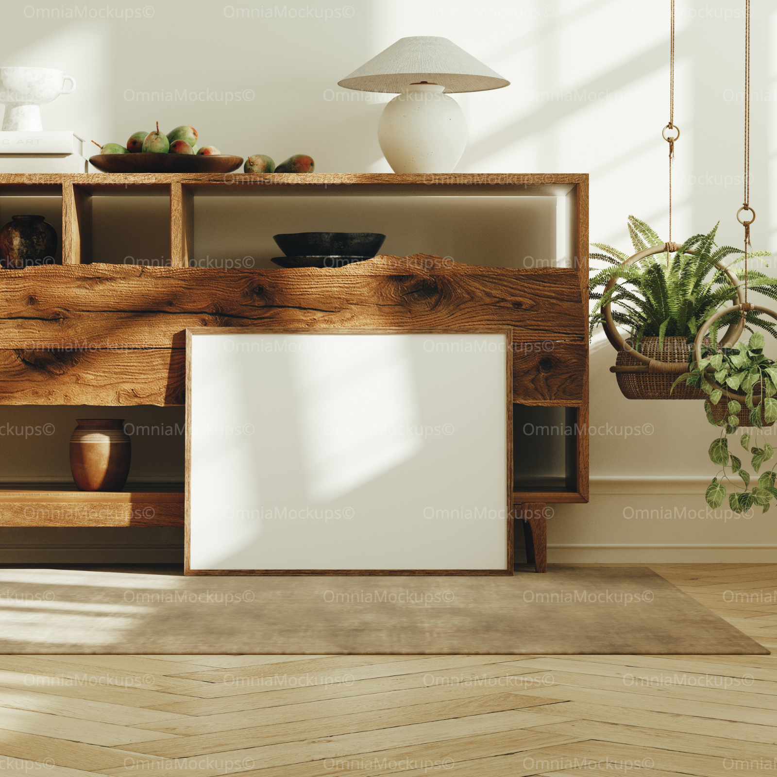 Horizontal 4x3 Frame Mockup With Sunlight