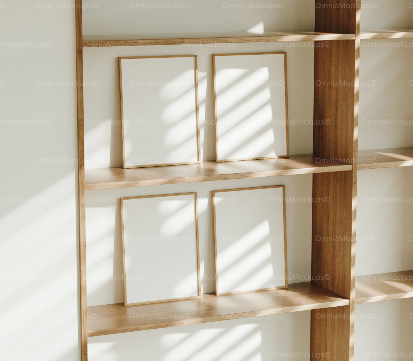 4 Vertical 3x4 Frames Mockup With Sunlight