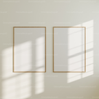 2 Vertical 5x7 Wall Frames Mockup With Sunlight