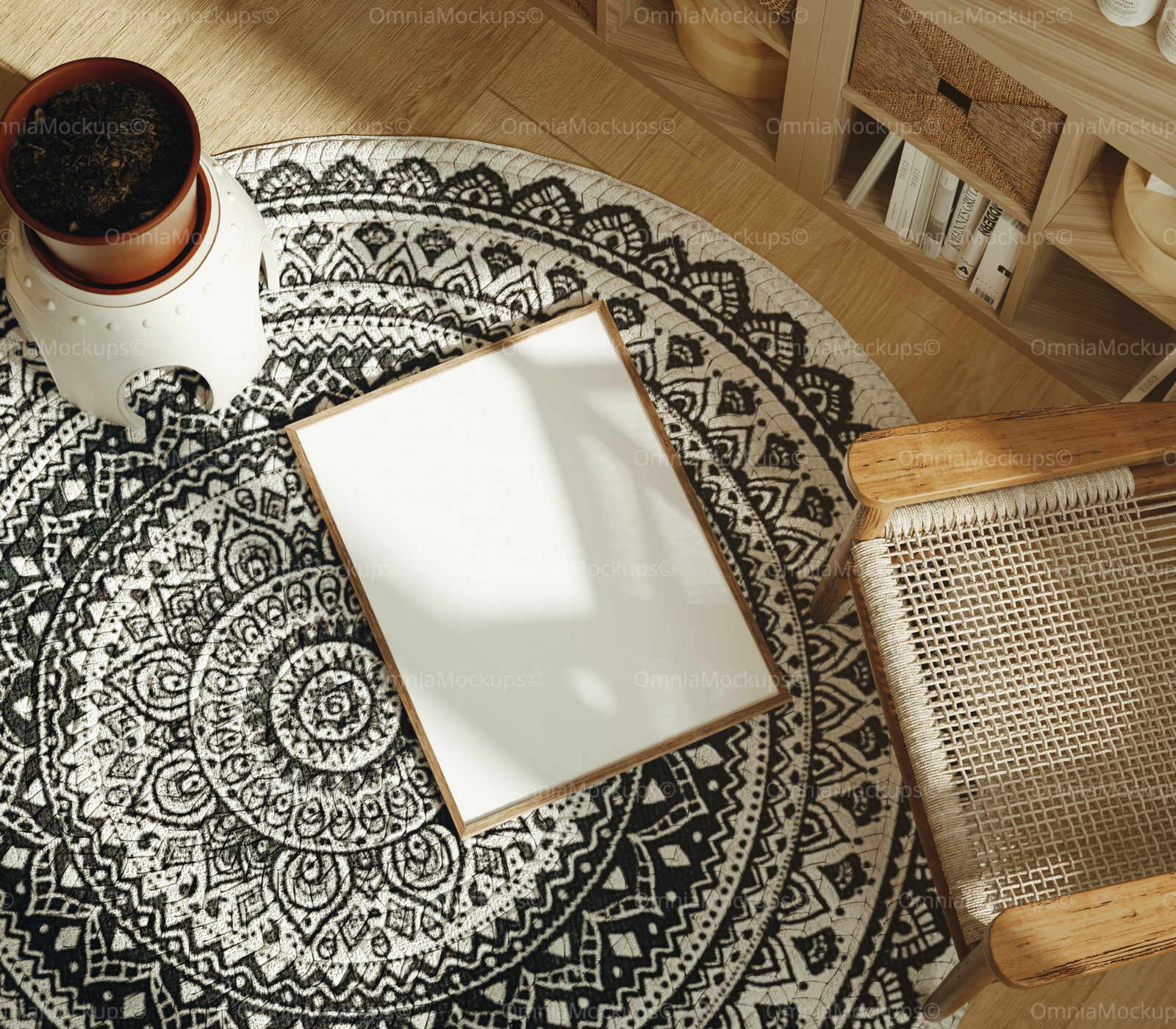 Vertical 3x4 Frame Mockup With Sunlight