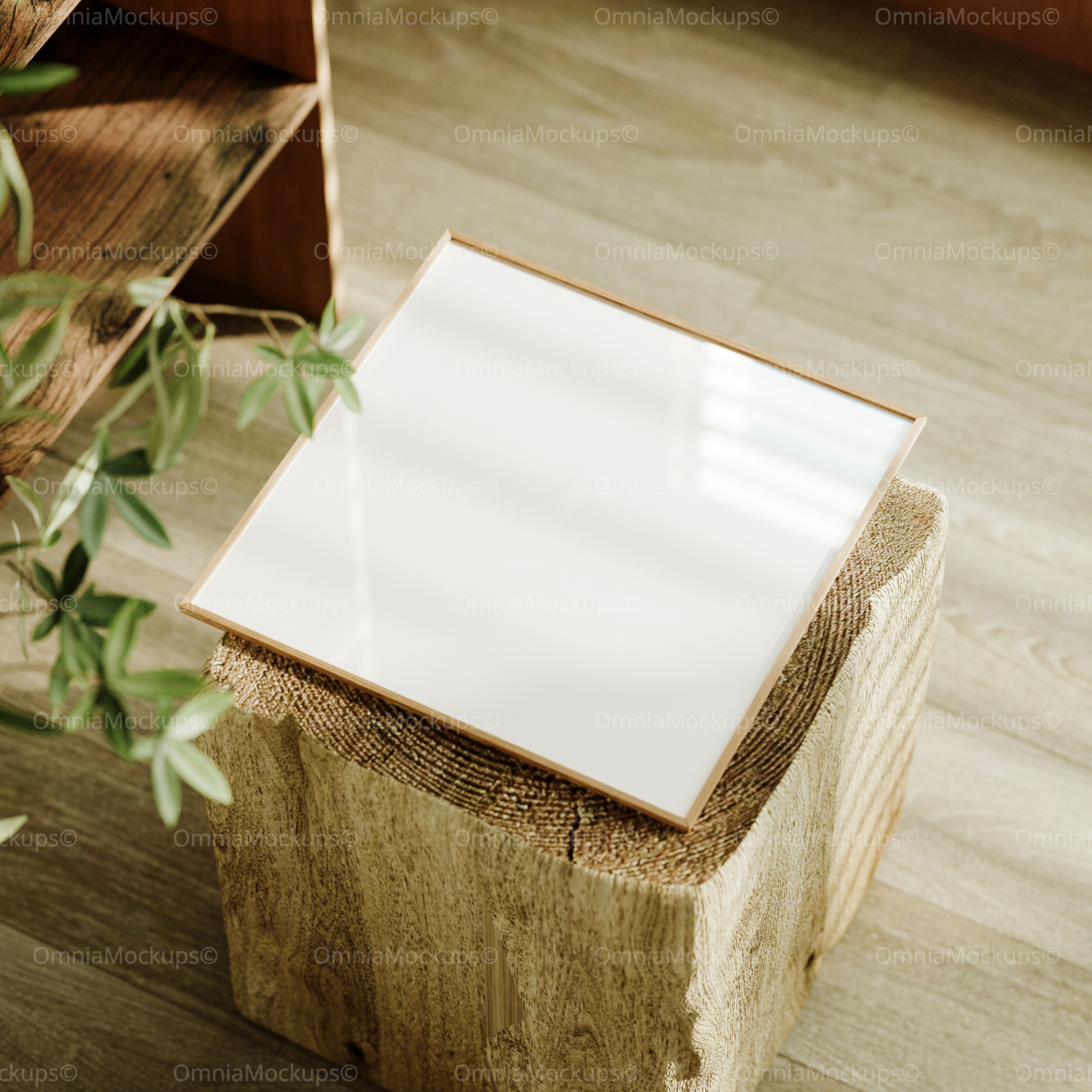 Square Frame Mockup With Reflection