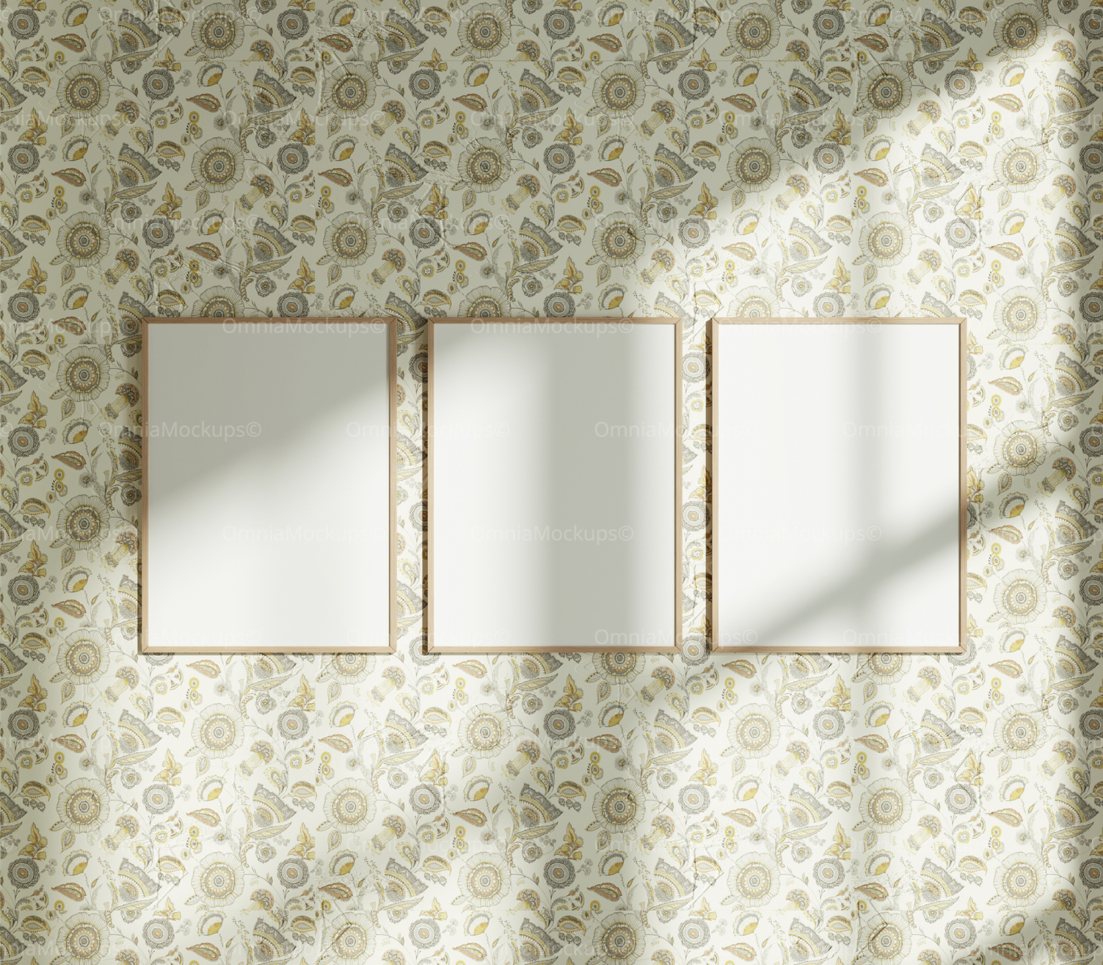 2 Vertical 3x4 Wall Frames Mockup With Sunlight