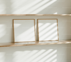 2 Square Frames Mockup With Sunlight