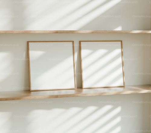 2 Square Frames Mockup With Sunlight