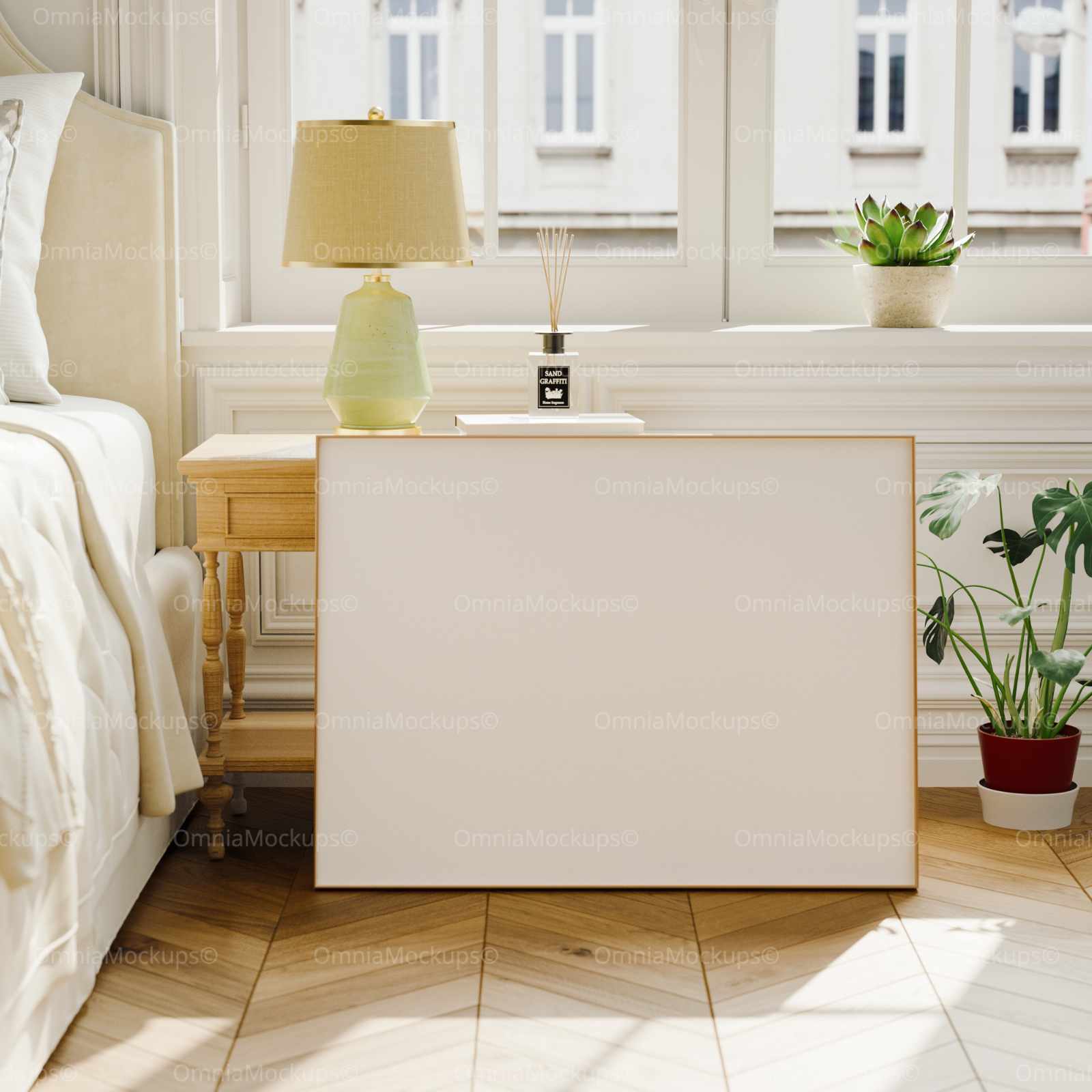 Horizontal 4x3 Bedroom Frame Mockup