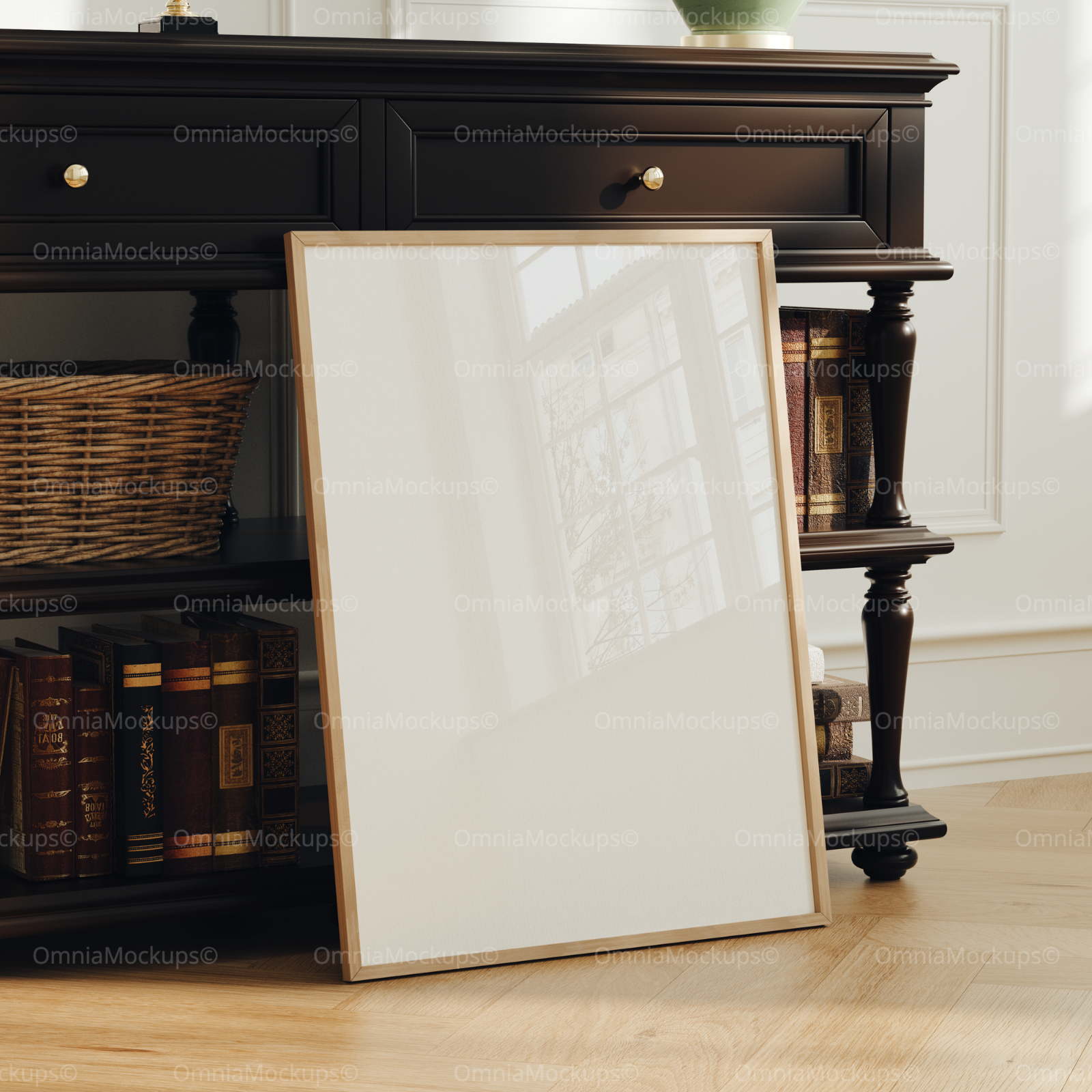 Vertical 3x4 Frame Mockup With Reflection