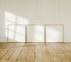 3 Square Frames Mockup With Sunlight