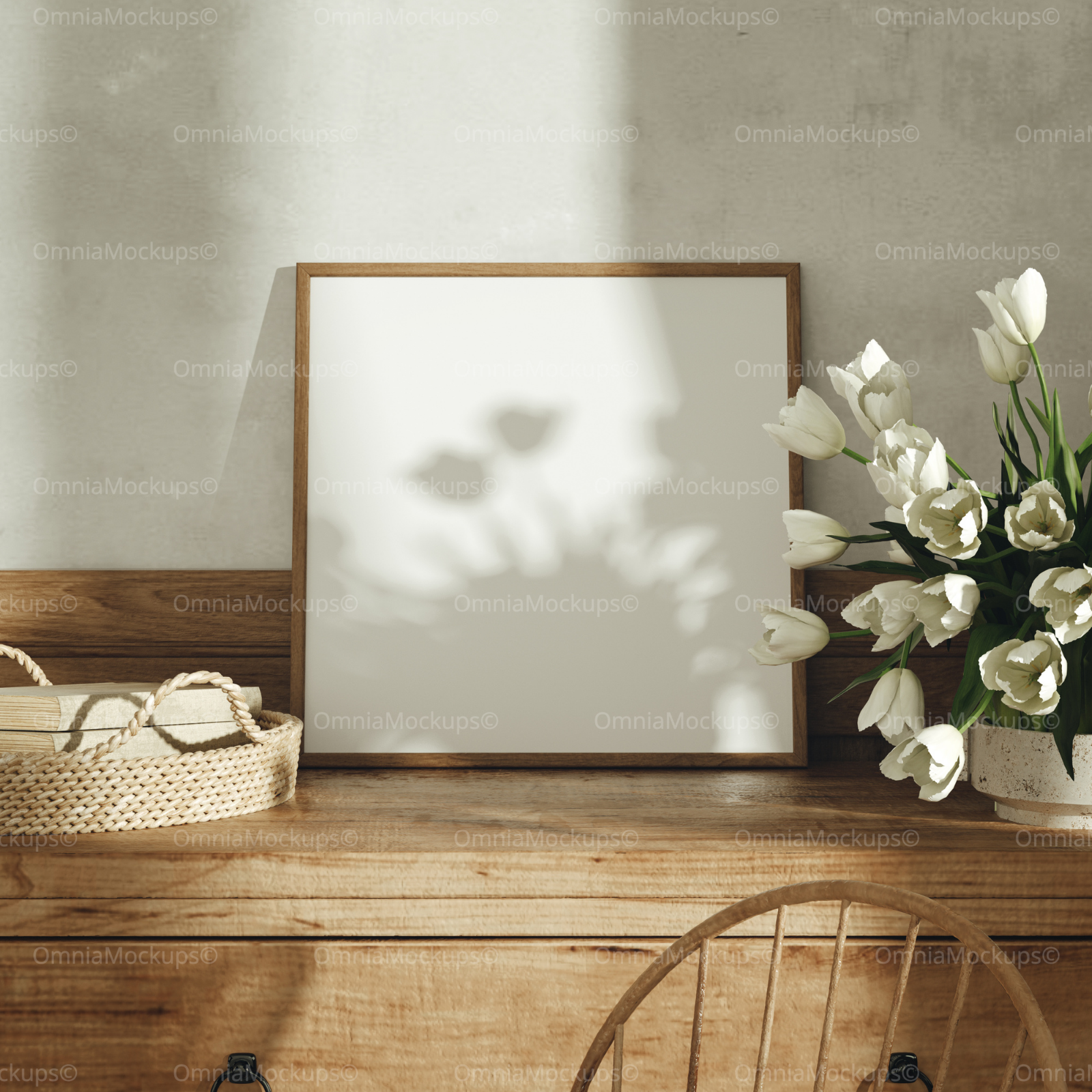 Square Frame Mockup With Sunlight