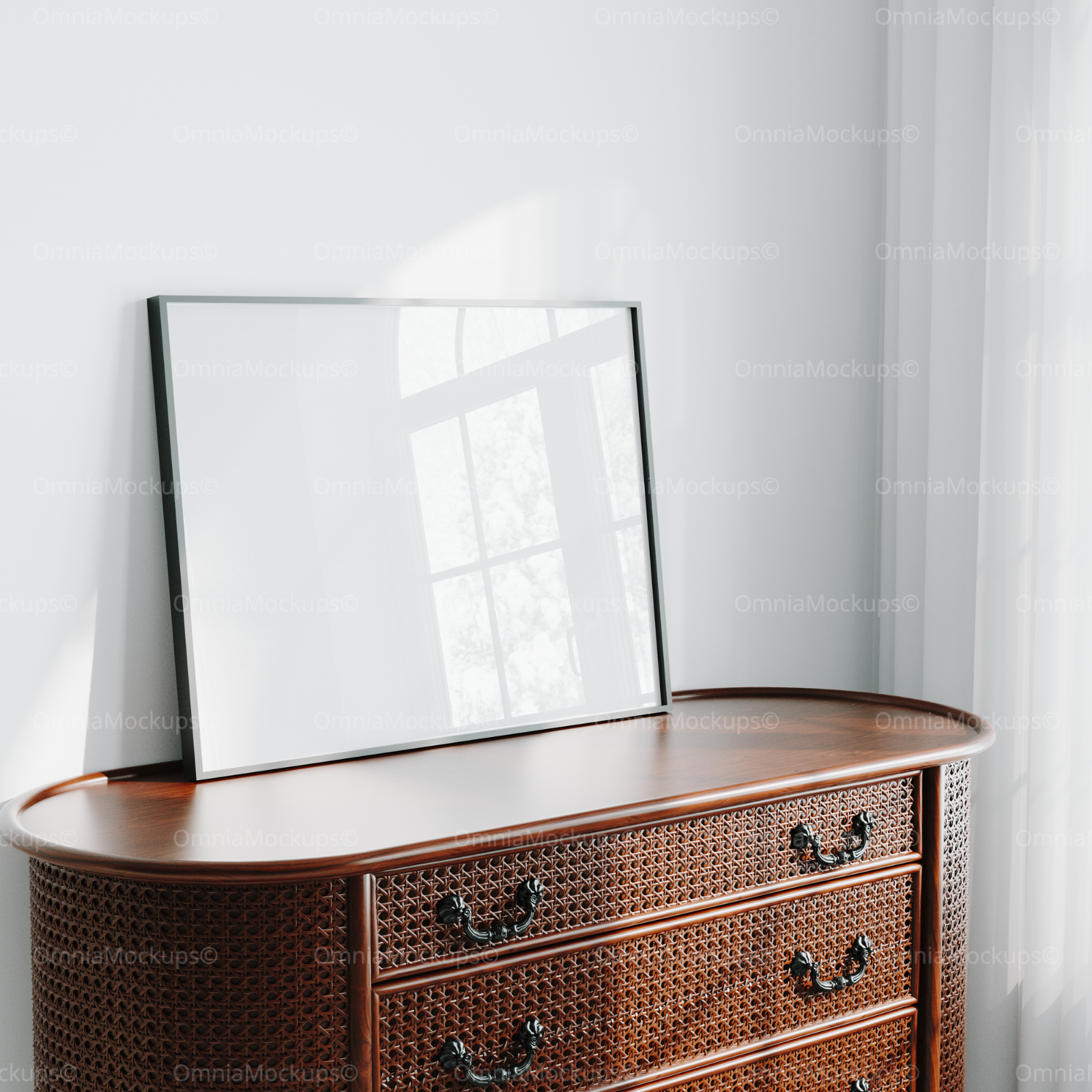 Horizontal 4x3 Frame Mockup With Reflection