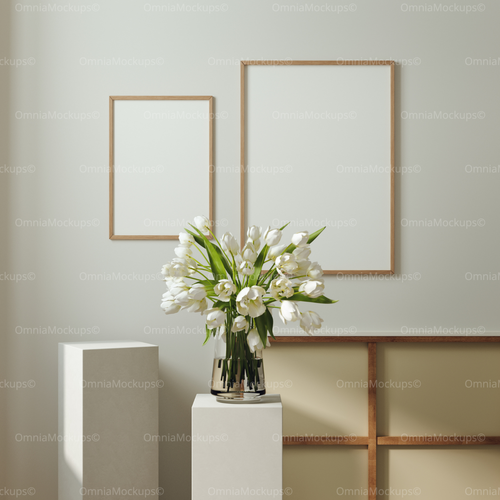 2 Vertical 5x7 Frames Mockup