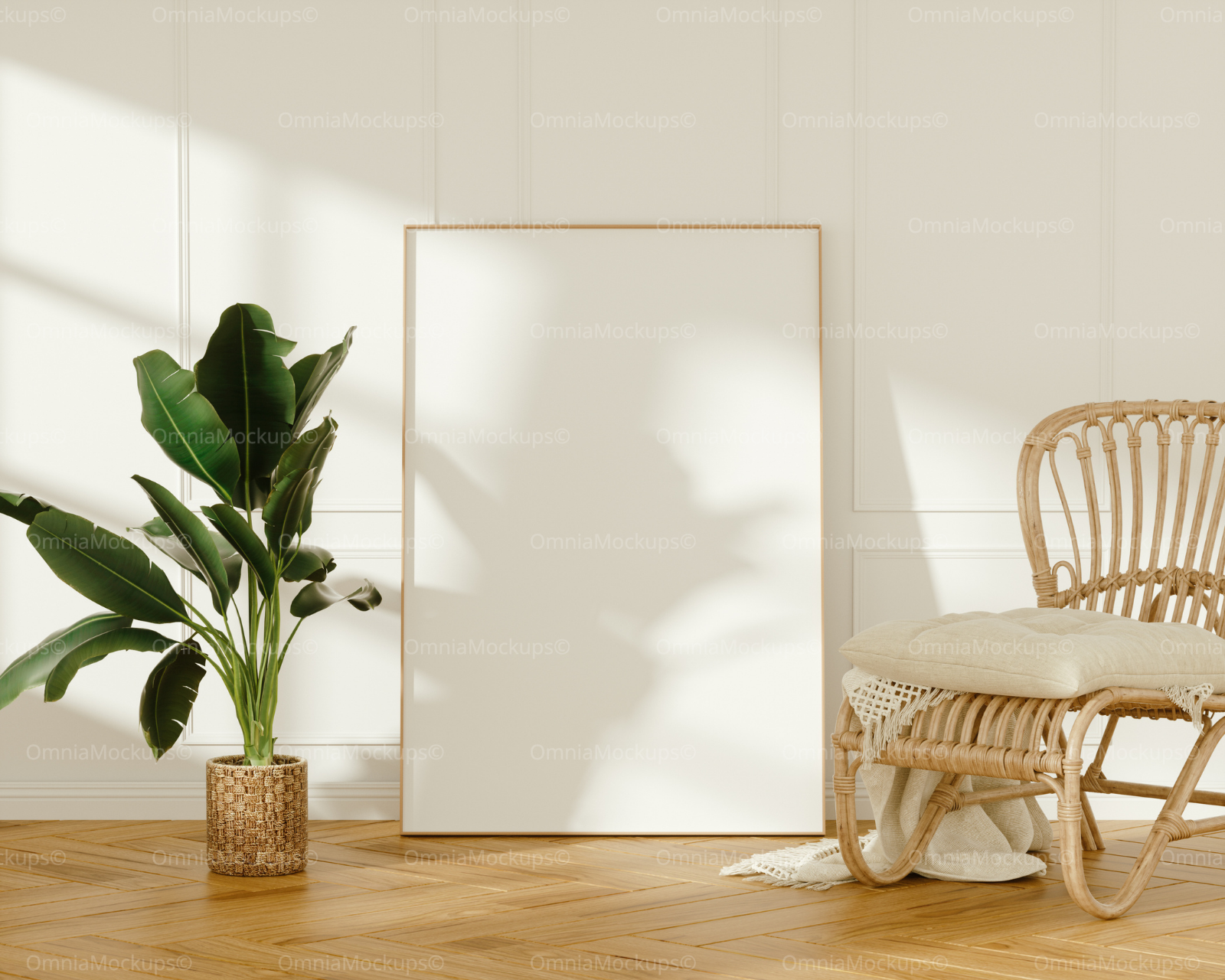 Vertical Frame With Sunlight Mockup