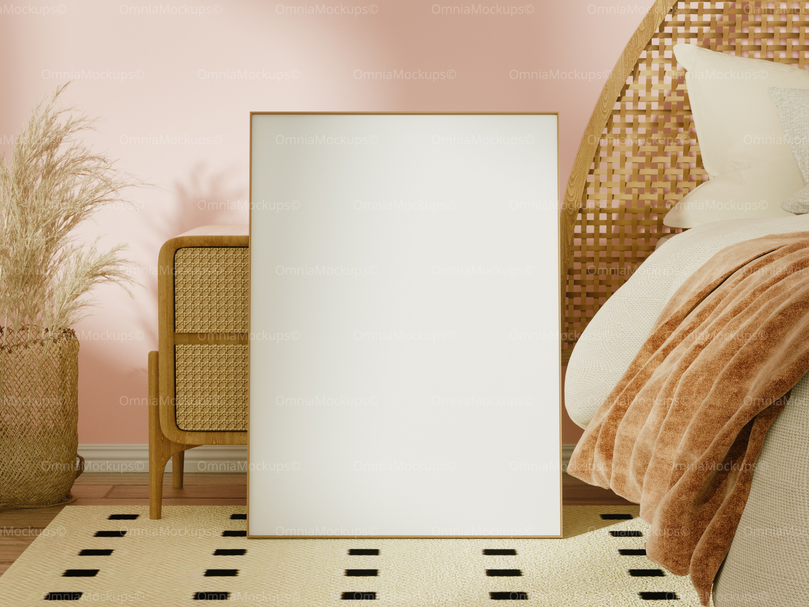 Vertical 5x7 Bedroom Frame Mockup