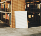 Vertical 3x4 Library Frame Mockup With Sunlight